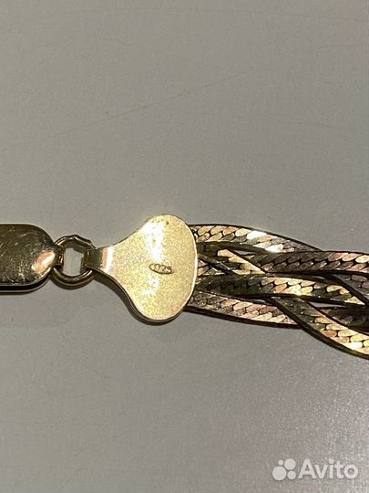 Серебряная цепь с позолотой Италия