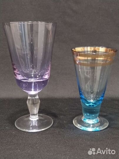 Рюмки, цветное стекло, СССР