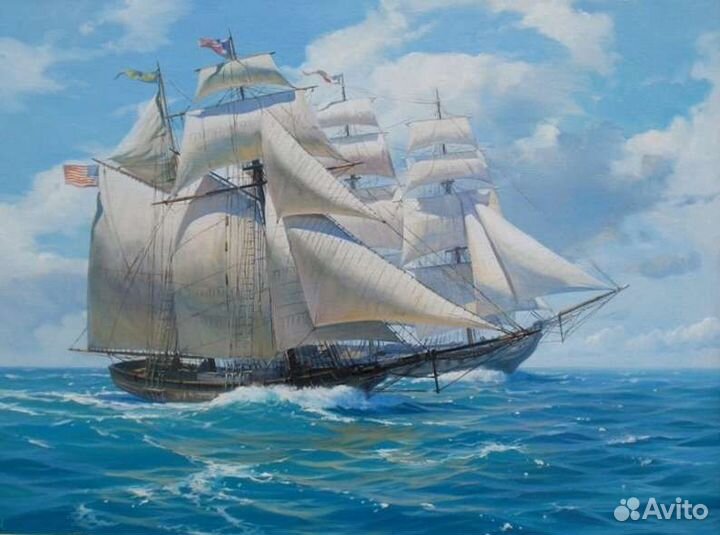 Картины маслом на холсте Парусники море