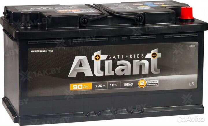 Аккумулятор Atlant Black (90 Ah, 12 V) R+
