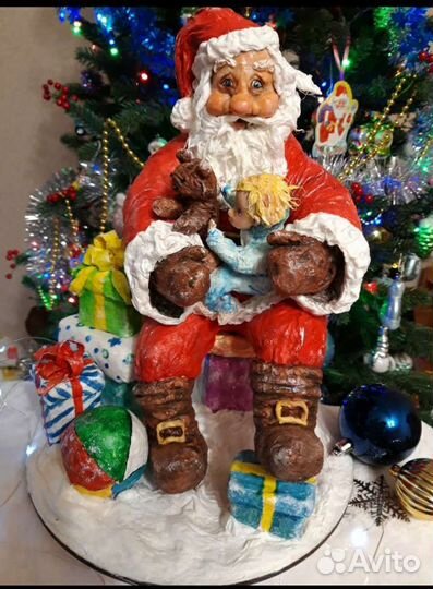 Елочная игрушка, дед мороз из ваты