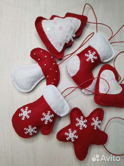 Набор ёлочных игрушек из фетра