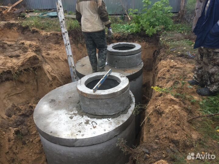 Септик двух камерный переливной