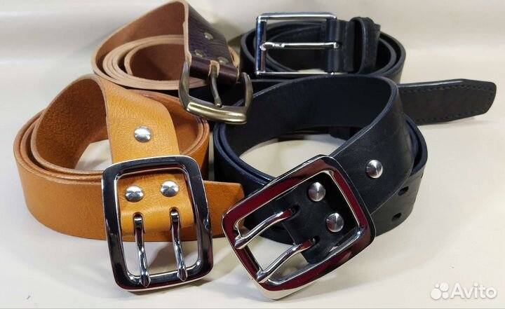 Мужской кожаный ремень ручной работы
