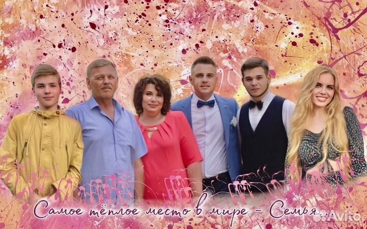 Портрет по фото, печать на холсте, подарок картина