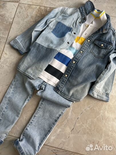 Джинсы Zara рубашка H&M поло 92