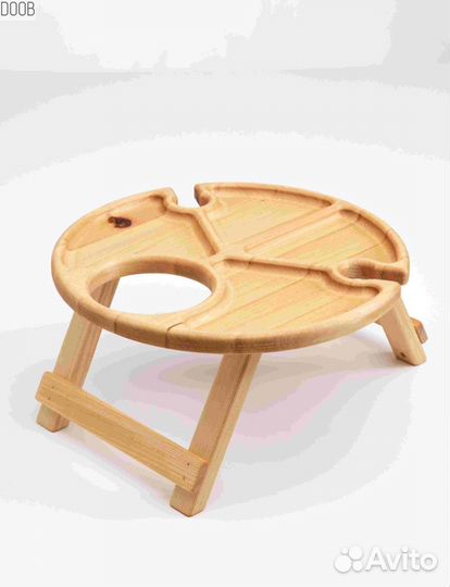 Деревянный столик винный для 2 бокалов