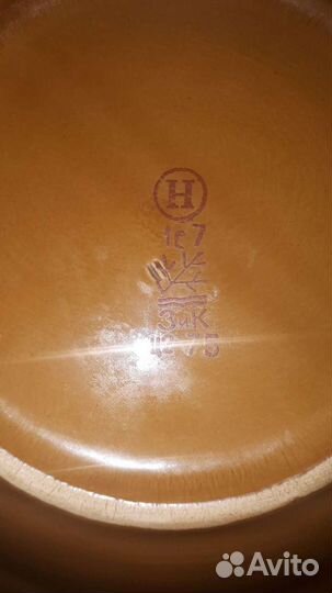 Глиняный кувшин для вина с бокалами СССР