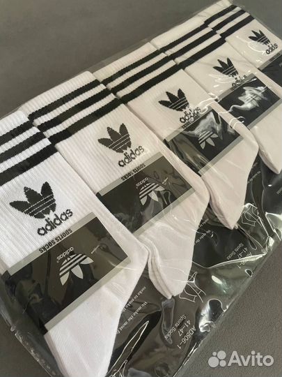 Носки adidas высокие белые