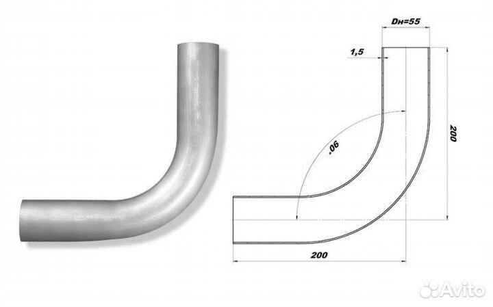 Труба глушителя изогнутая Ssangyong