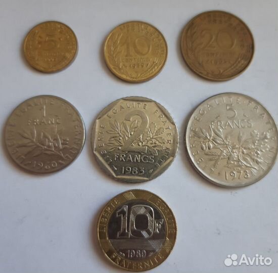 Монеты Англии, гдр, Испании, Франции, Португалии