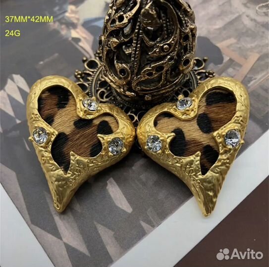 Серьги модные Сердца