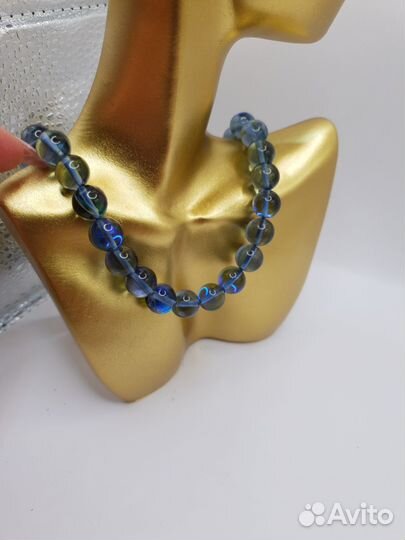 Бусы из хрусталя с опаловым эффектом