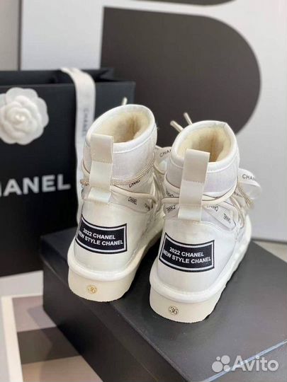 Полуботинки дутики Chanel белые