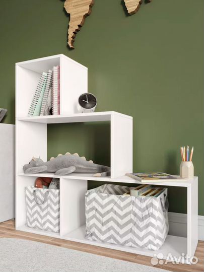 Стеллаж деревянный белый