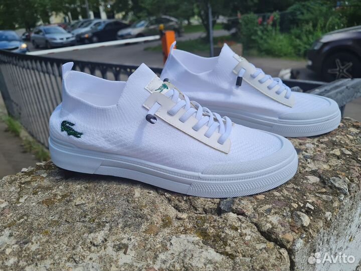 Стильные белые кеды Lacoste Размеры 40-45