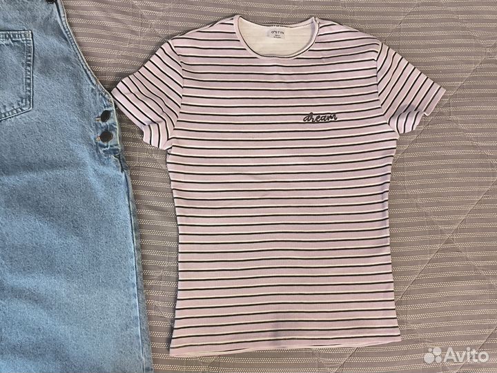 Новый джинсовый сарафан Acoola футболка Ostin 158