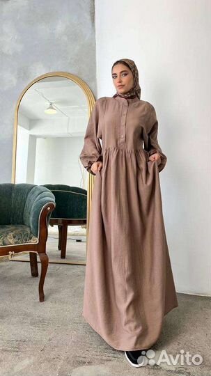 Платье с платком из муслина