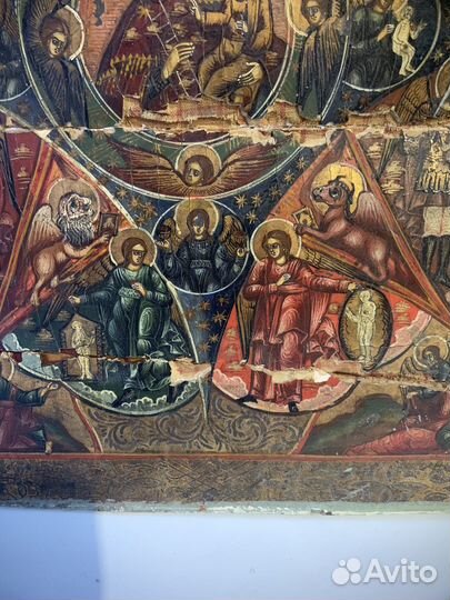 Антикварная Икона неопалимая купина