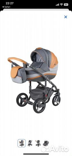 Коляска BeBe-Mobile Movo (carmel&grey) 3в1