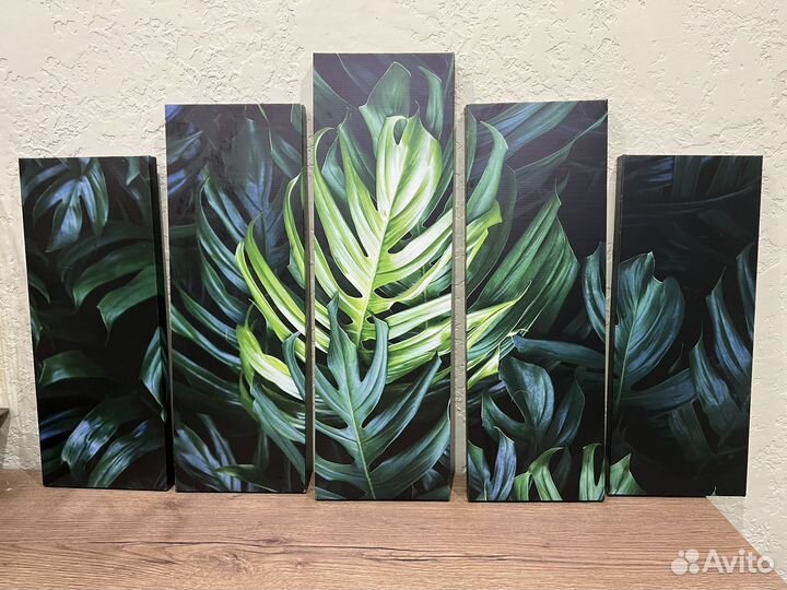 Модульная картина тропические растения