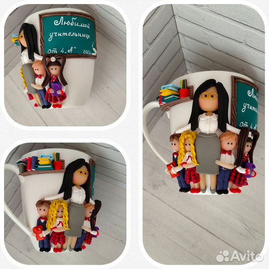 Кружки, ложки учителю (полимерная глина)