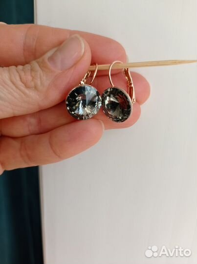 Серьги серебро, янтарь