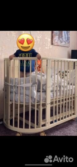 Кроватка детская трансформер, матрасы, бортики