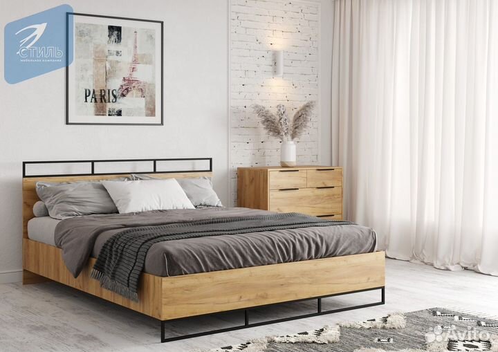 Лофт Спальный гарнитур Комплектация 1 Дуб Крафт З