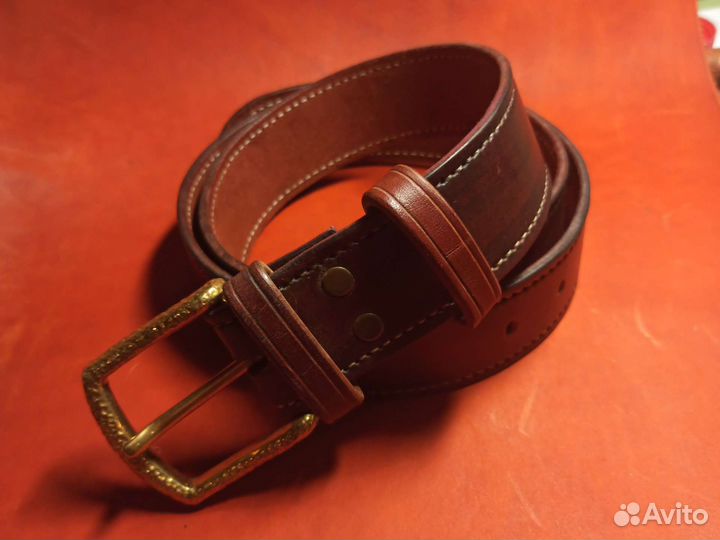 Мужской кожаный ремень ручной работы
