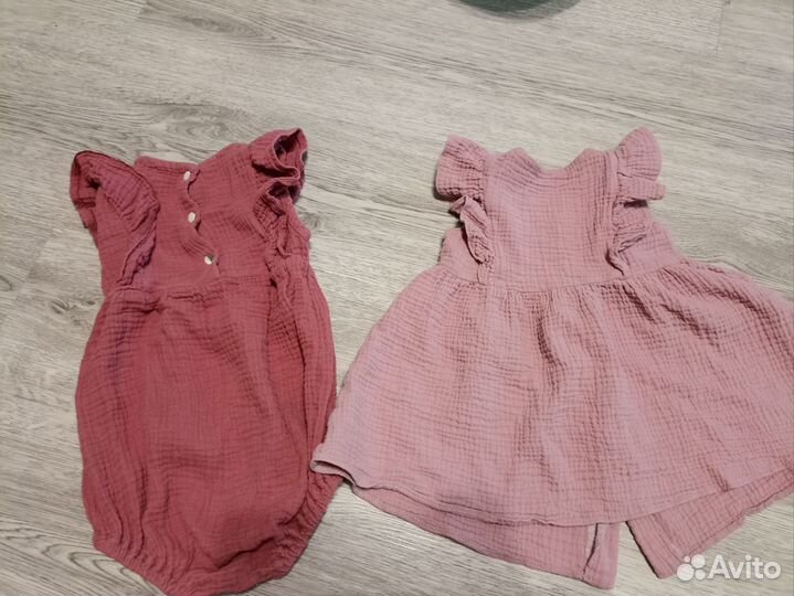 Вещи пакетом из Муслина для девочки малышки 74-80