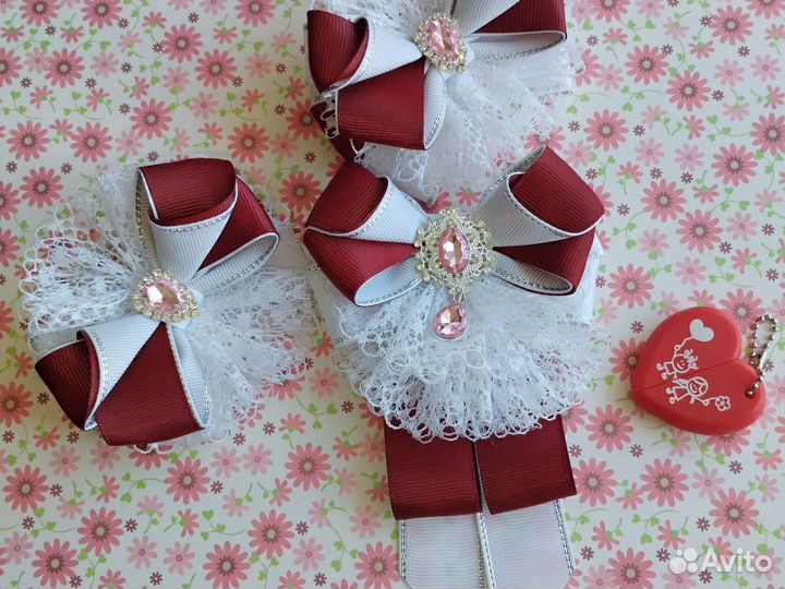 Набор для школы банты+ галстук-брошь