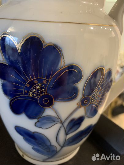 Кувшин кобальтовая роспись старое клеймо и еще