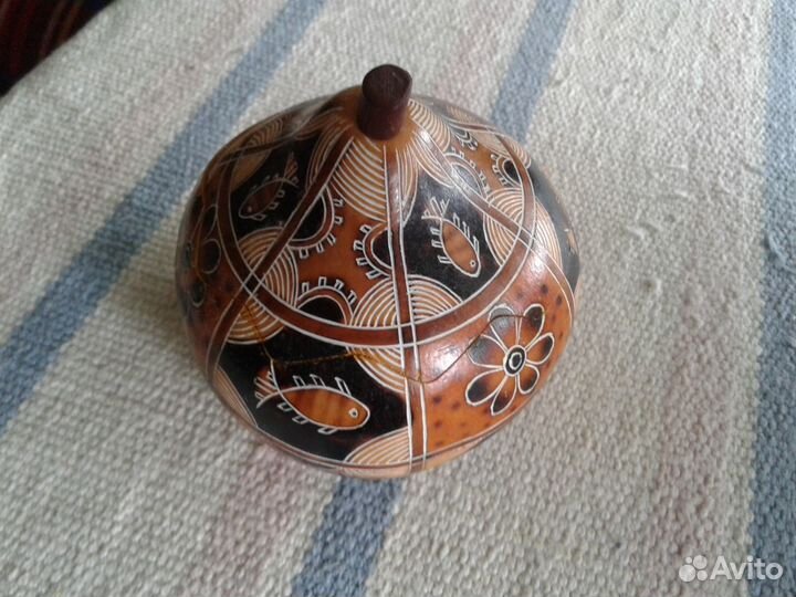 Шкатулка,плод африканского дерева,форма тыквочки