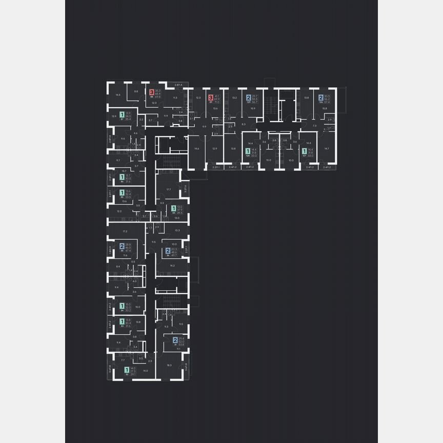 2-к. квартира, 47,4 м², 6/9 эт.