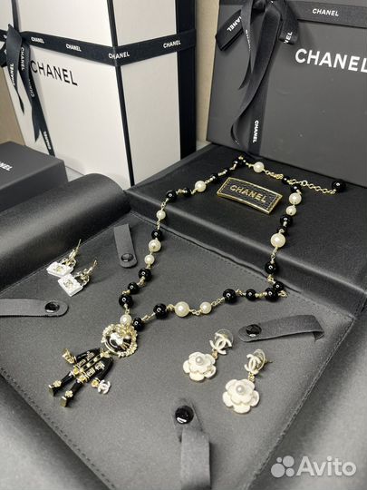 Chanel колье серьги новые