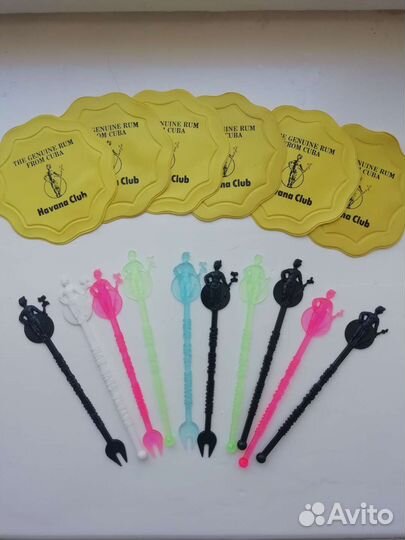 Подставки для бокалов + вилочки для коктейлей