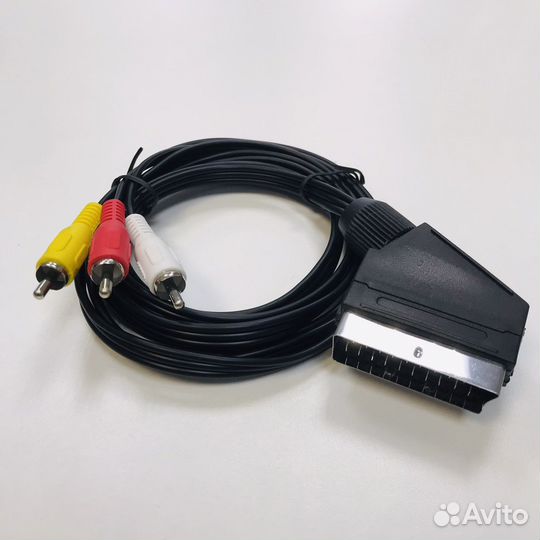Кабель A-V scart - 3RCAplug длина 2м