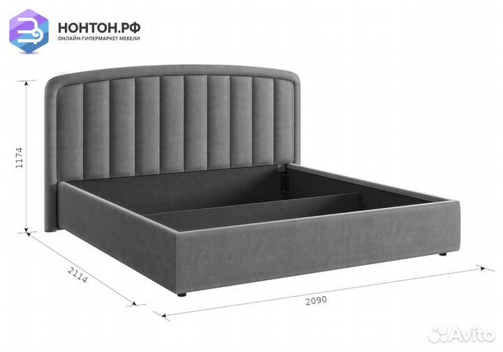 Кровать Сиена 2 1.8 м светло-коричневая