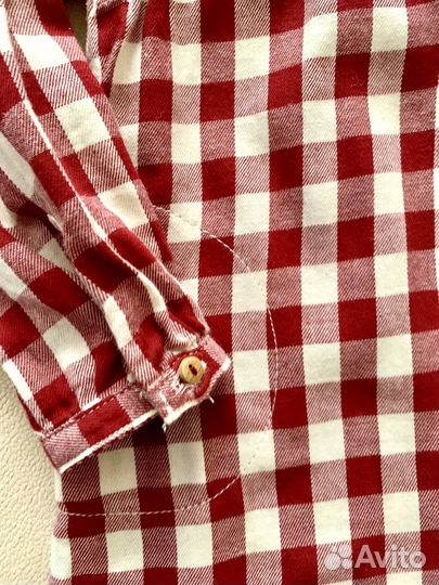 Платье рубашка Zara детское в клетку теплое 104