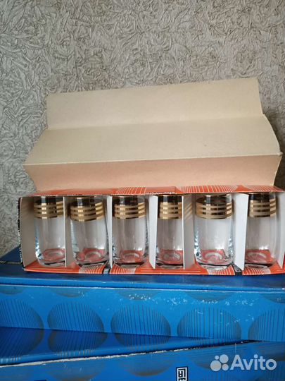 Наборы стопок и стаканы, чешское стекло, Bohemia