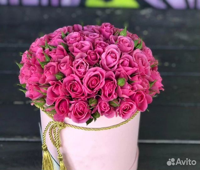 Цветы в коробке, доставка цветов, букетов, роз