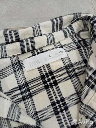 Рубашка тёплая zara для девочки 110-116