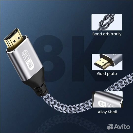 Кабель цифровой hdmi 1.8 м 8K DP