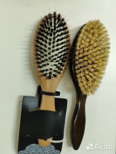 Расческа для нарощенных волос натуральная щетина