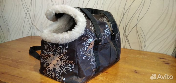 Сумка переноска зимняя для маленьких собачек