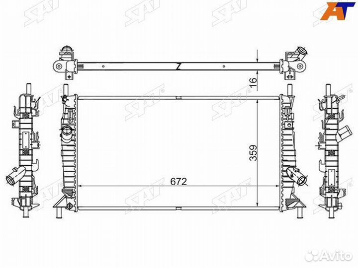 Радиатор Ford Focus 04-11 Mazda Axela 03-09 Mazda3 03-09 Ford C-MAX 03-10 Volvo C30 06-13