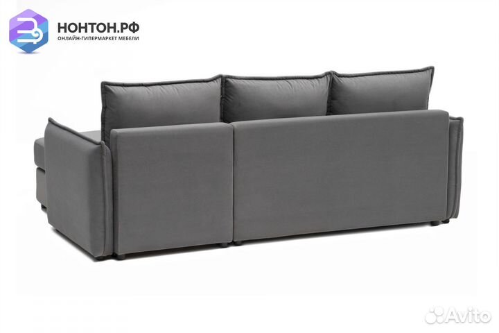 Диван угловой дельфин Джерси серый