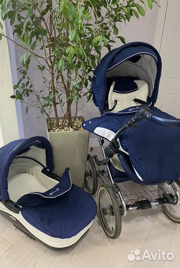 Коляска классическая Parusok 2 в 1 синяя