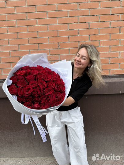 51 роза. Букет из роз. Цветы оптом + доставка